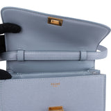 Celine Blue Grained Calfskin Classic Box Small Crossbody Bag