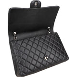 Chanel Quilted Lambskin Palladium Maxi Single Flap Crossbody Bag