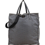 Prada Tessuto Stampato Monogram Saffiano Leather Tote Hobo Handbag