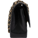 Chanel Quilted Caviar Leather Jumbo Double Flap Crossbody Bag