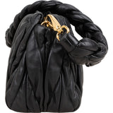Miu Miu Black Matelasse Nappa Leather Shoulder Bag