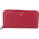 Prada Vitello Move Leather Zip Around Wallet