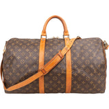 Louis Vuitton Monogram Canvas Keepall 50 Bandoulière Travel Bag