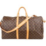Louis Vuitton Monogram Canvas Keepall 55 Bandoulière Travel Bag