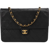 Chanel Quilted Lambskin 24K Gold Single Flap Shoulder Bag