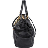 Miu Miu Black Vitello Lux Leather Bow Handbag