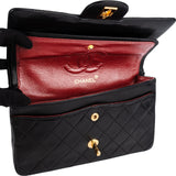Chanel Quilted Lambskin 24K Gold Small Double Flap Shoulder Bag