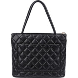 Chanel Quilted Caviar Leather Medallion Tote Handbag