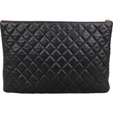 Chanel Black Quilted Caviar Leather CC Clutch