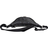 MCM Black Leather Visetos Coated Fursten Belt Crossbody Bag