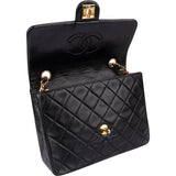 Chanel Quilted Lambskin 24K Gold Single Flap Crossbody Bag