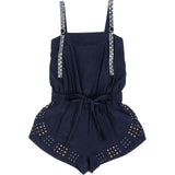 Louis Vuitton Navy Silk Embellished Studded Jumpsuit (IT34 / DE32)