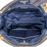 Miu Miu Vitello Shine Leather Gathered Drawstring Satchel Handbag