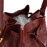 Cartier Bordeaux Leather Must de Cartier Round Bucket Drawstring Crossbody Bag