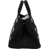 Prada Triangle Perforated Grommet Canapa Handbag
