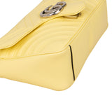 Gucci Bright Yellow Matelassé Leather Marmont Crossbody Bag