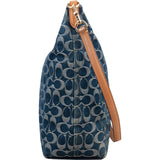 Coach Monogram Signature Denim Hobo Crossbody Bag
