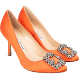 Manolo Blahnik Orange Satin Hangisi Pumps (34)