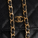 Chanel Quilted Caviar Leather Wallet on Chain Crossbody Bag