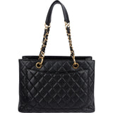 Chanel Quilted Caviar Leather Grand Shopping Tote Shoulder Bag
