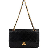 Chanel Quilted Lambskin 24K Gold Medium Double Flap Crossbody Bag