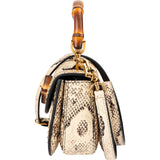 Gucci Multicolor Python Leather Bamboo 1947 Mini Top Handle Handbag