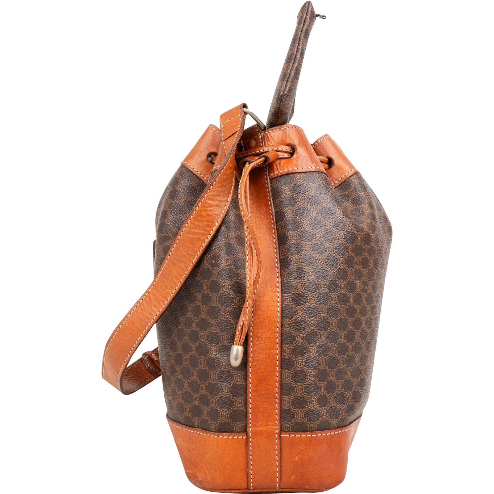 Celine Macadam Canvas Drawstring Bucket Shoulder Bag - vintageandkickz