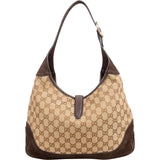 Gucci Monogram GG Canvas Nubuk New Jackie Hobo Shoulder Bag