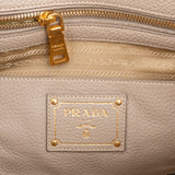 Prada Taupe Vitello Daino Leather Large Tote Handbag
