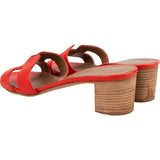 Hermès Red Leather Oasis Block Sandals (38,5)