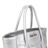 Miu Miu Metallic Leather Quilted Tote Handbag