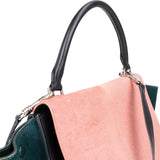 Céline Tricolor Leather Pony Hair Trapeze Handbag