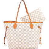 Louis Vuitton Monogram Damier Azur Canvas Neverfull MM Shoulder Bag