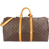 Louis Vuitton Monogram Canvas Keepall 55 Bandoulière Travel Bag