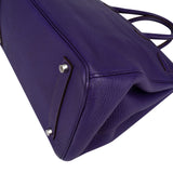 Hermès Iris Purple Taurillon Clemence Palladium Birkin 35 Handbag