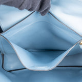 Prada Blue Saffiano Leather Tote Double Handbag
