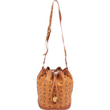 MCM Monogram Visetos Drawstring Bucket Crossbody Bag