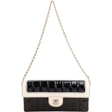 Chanel Quilted Patent Leather Chocolate Bar Single Flap Shoulder Bag