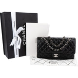 Chanel Quilted Lambskin Palladium Medium Double Flap Shoulder Bag