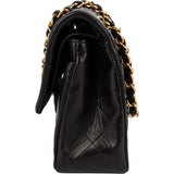 Chanel Quilted Lambskin 24K Gold Small Double Flap Crossbody Bag