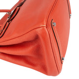 Hermès Pink Taurillon Clemence Birkin 35 Handbag Clay Red Bougainvillier