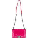 ChanelQuilted  Velvet Medium Boy Single Crossbody Bag