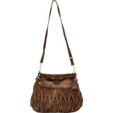 Miu Miu Brown Suede Leather Coffer City Handbag