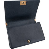 Chanel Quilted Navy Caviar Leather Large Boy Single Flap Crossbody Bag