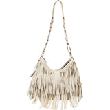 Yves Saint Laurent Suede Mombasa Fringe Shoulder Bag