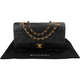 Chanel Quilted Lambskin Medium 24K Gold Double Flap Shoulder Bag