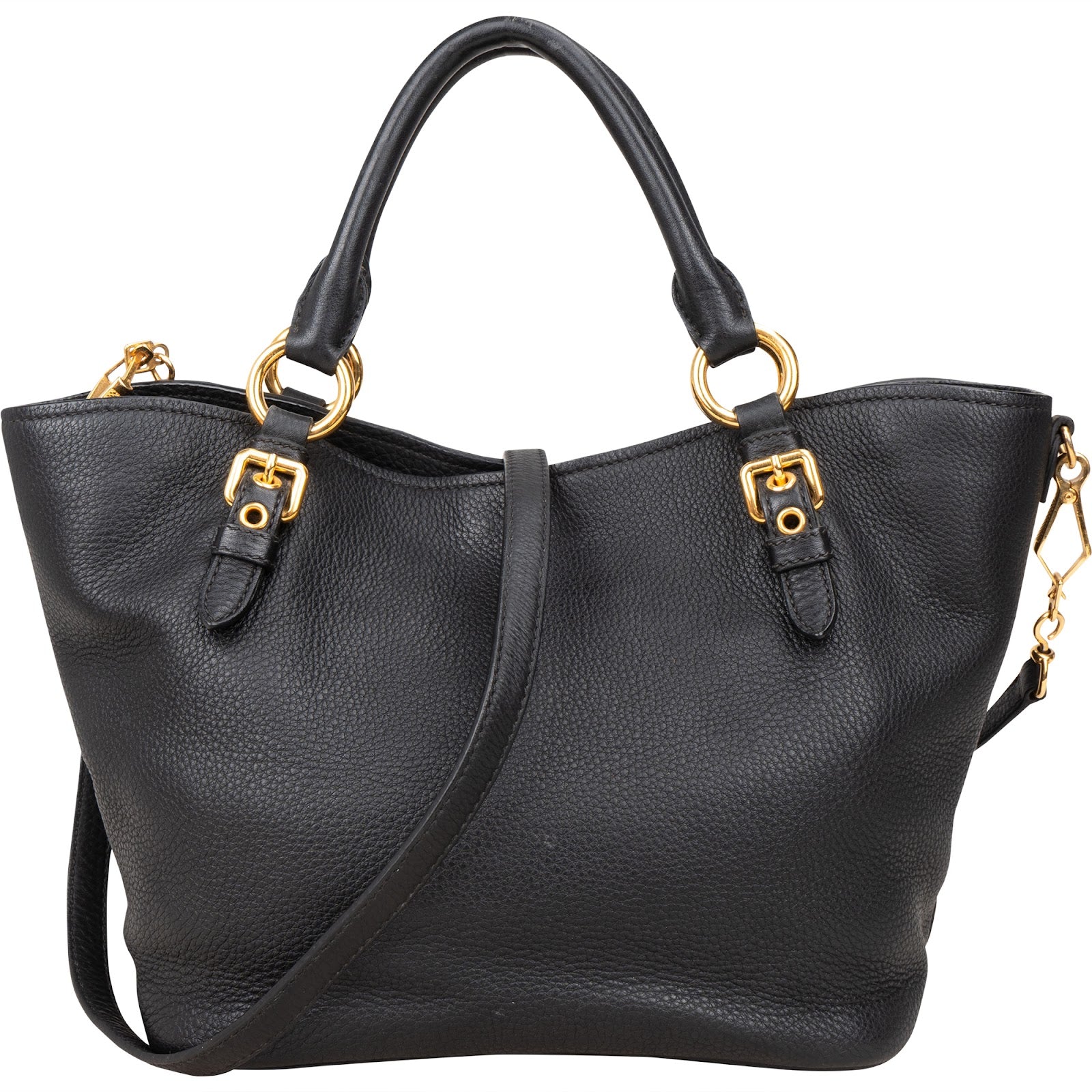 [🔄️B14 / F08] Miu Miu Vitello Daino Leather Tote Handbag - vintageandkickz