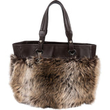 Chanel Faux Fur CC Charm Tote Handbag