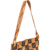 Fendi Monogram Python and Zucca Canvas Patchwork Shoulder Bag