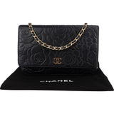 Chanel Embossed Leather Camellia Wallet On Chain Crossbody Bag